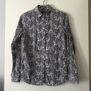 LIBERTY X SIMONS Floral Cotton Button Up Shirt S